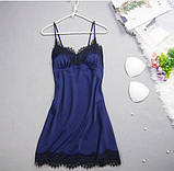 Атласний пеньюар жіночий з мереживом по краю – пеньюар для дому та відпочинку, подарунок для жінки, фото 3