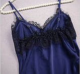 Атласний пеньюар жіночий з мереживом по краю – пеньюар для дому та відпочинку, подарунок для жінки, фото 4