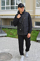 Мужской спортивный костюм Nike (Найк) + Жилетка + Кепка + Носки + Сумка черный | Комплект весенний осенний