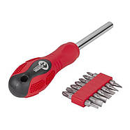 Викрутка магнітна 1/4", 10x50 мм із комплектом насадок 15 шт., Cr-V INTERTOOL HT-0415, фото 3