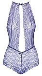 Боді фіолетове з вирізом із тонкого мережива "Body Lace" Kissable розмір S/M, фото 5