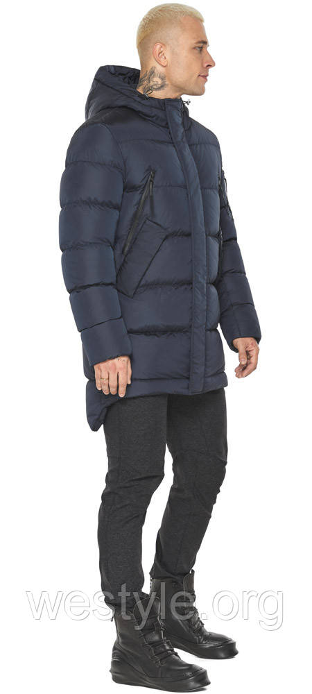 Трендова чоловіча зимова темно-синя курточка модель 63234