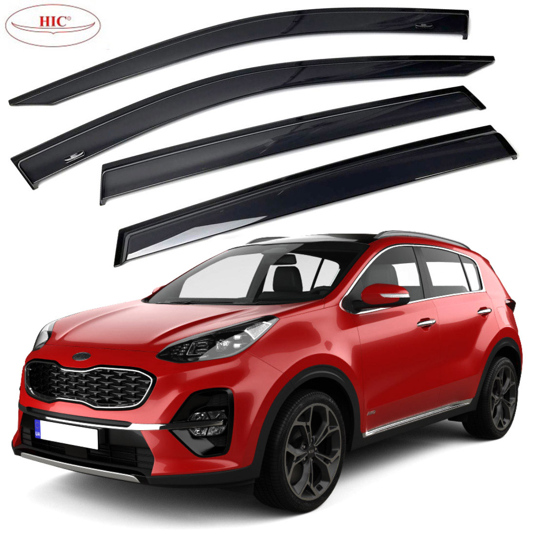Дефлектори вікон вітровики HIC для Kia Sportage 2015 — Оригінал (K44), фото 1