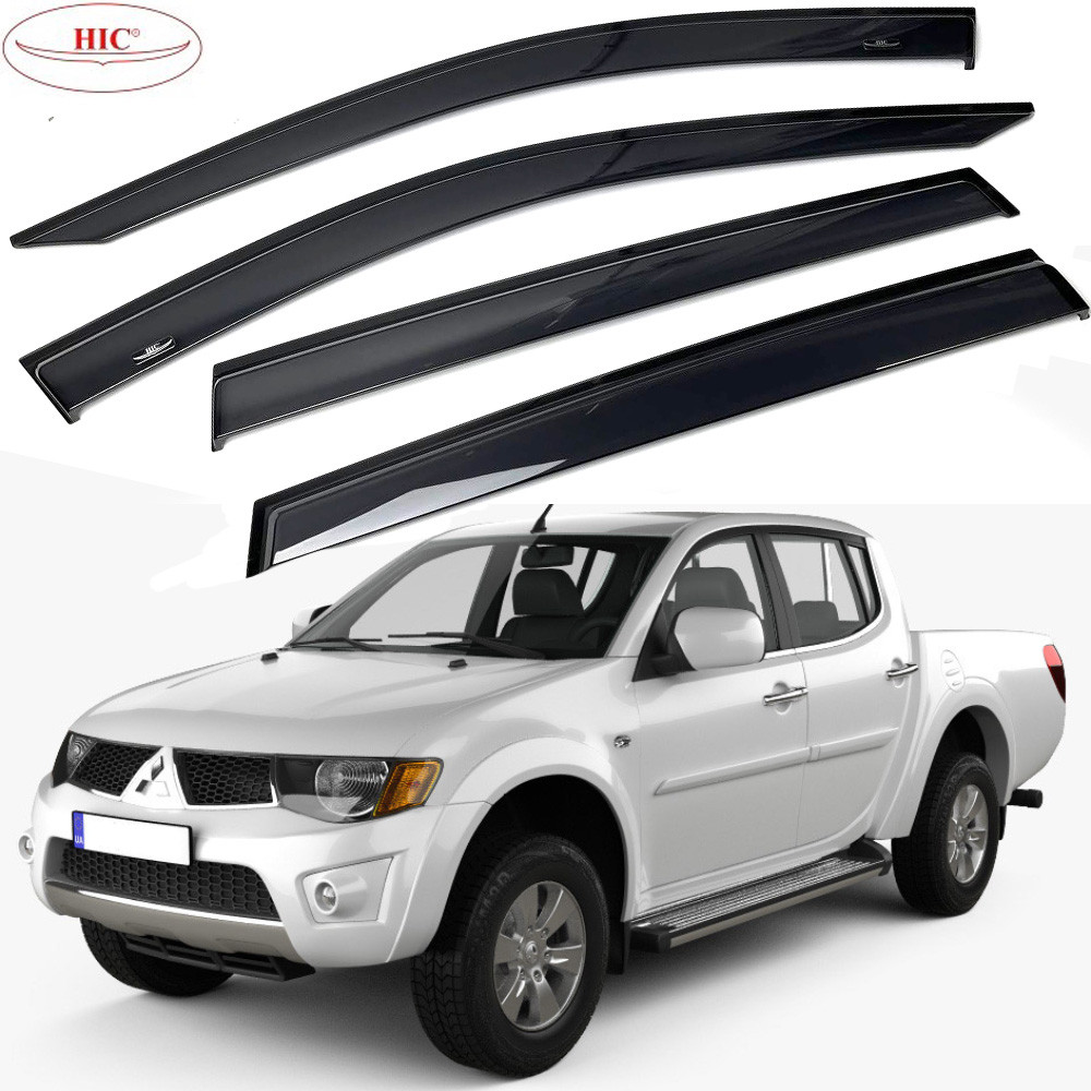 Дефлектори вікон вітровики HIC для Mitsubishi L 200 2006-2015 Оригінал (MI34), фото 1