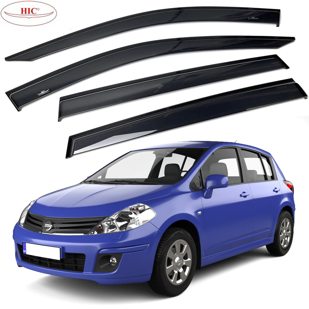 Дефлектори вікон вітровики HIC для Nissan Tiida (C12) 2012- Хечбек 5Dr Оригінал (NI72), фото 1