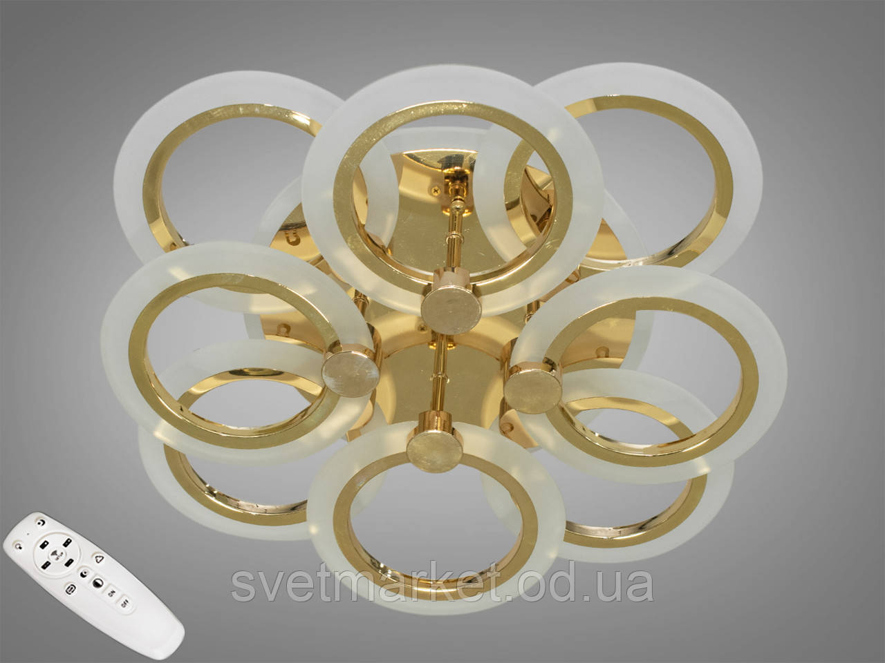 LED-люстра з димером і кольоровою підсвіткою A8022/4+4G LED 3color dimmer, фото 1