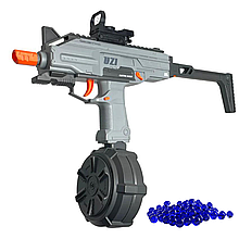 Дитячий Іграшковий Гель Бластер на Орбізах Узі в Топовій Комплектації + Обойма Барабан з Електричною Подачею Кульок