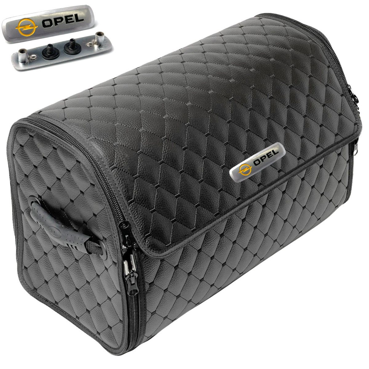 Органайзер саквояж у багажник Opel Premium (Основа Пластик) Екошкіра Чорний, фото 1