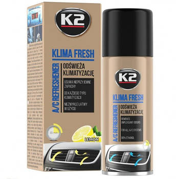 Очисник автокондиціонера спрей K2 Klima Fresh 150 мл Лимон Оригінал (K222)