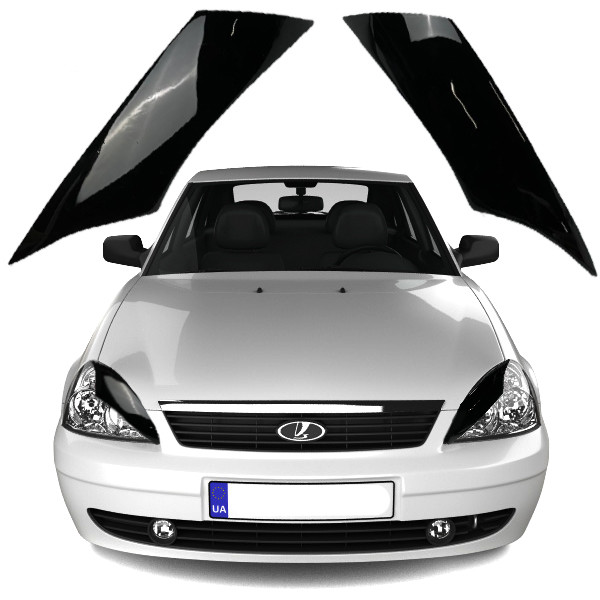 Вії фар Ваз 2170 - 21072 Пріора Широка Voron Glass, фото 1