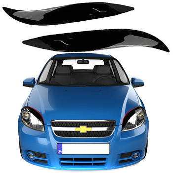 Вії фар для Chevrolet Aveo T250 2003-2011 2 шт Voron Glass