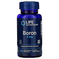 Бор, 3 мг, Boron, Life Extension, 100 вегетаріанських капсул