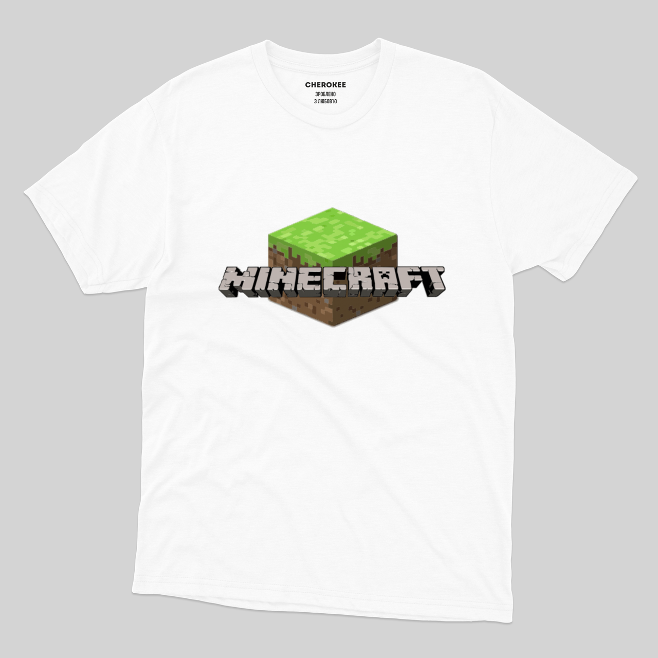 Футболка дитяча з прикольним принтом «Minecraft лого»