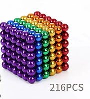 Неокуб NeoCube Головоломка Магнитные шарики 2 мм, 216 шариков Радуга