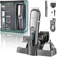 Бездротова машинка для стрижки волосся VGR V-105 Тример для вусів та бороди з насадками 5 в 1, фото 7
