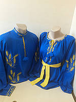 Льняна сорочка вишиванка Жіноча з поясом Для пари р.42 - 60