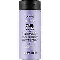 Тонирующий шампунь для нейтрализации желтого оттенка волос Lakme Teknia White Silver Shampoo 100 мл 44013