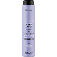 Тонирующий шампунь для нейтрализации желтого оттенка волос Lakme Teknia White Silver Shampoo 300 мл 44012