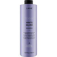 Тонирующий шампунь для нейтрализации желтого оттенка волос Lakme Teknia White Silver Shampoo 1000 мл 44011