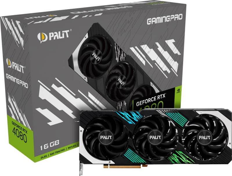 Видеокарта GF RTX 4080 16GB GDDR6X GamingPro Palit (NED4080019T2-1032A)