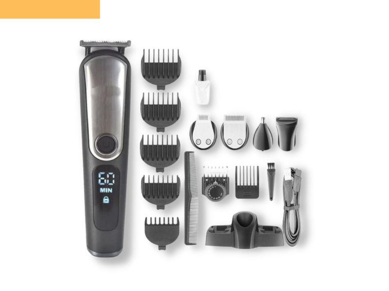 Професійна акумуляторна машинка для стрижки волосся з насадками триммер XRPO V-105 чорна (41421-15918_585), фото 1