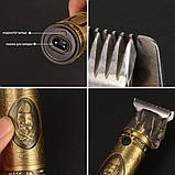 Професійна бездротова машинка для стрижки волосся з насадками XRPO KM-700B жовта (KM-700B_429), фото 4