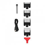 Професійна бездротова машинка для стрижки волосся з насадками XRPO VGR-679 синя (41223-679_437), фото 4