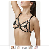 Портупея-бюстгальтер SM для БДСМ, портупея ліф шкіряна, садо-мазо атрибутика, фото 2