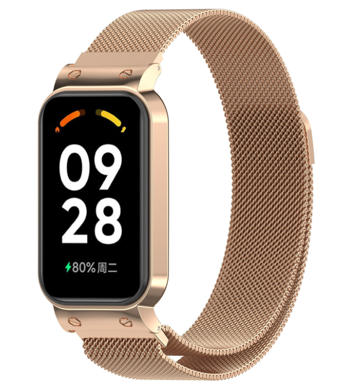 Ремешок DK Metal Milanese Loop Magnetic для Xiaomi Redmi Smart Band 2 (rose gold), фото 1