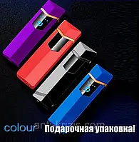 ВИДЕО-Зажигалка USB GK-606+подарочная упаковка, разные цвета