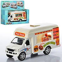 Металева машинка фаст фуд,машинка kinsfun food truck KS5257W,машинка KS5257W