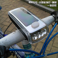 Фонарь велосипедный с сигналом и солнечной панелью Speaker bicycle light HJ-045