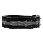 Пояс для пауерліфтингу Power System PS-3800 PowerLifting шкіряний Black/Grey Line M, фото 3