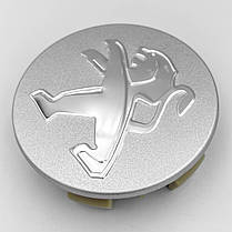 Ковпачки (заглушки) в литі диски PEUGEOT (Пежо) 60 мм Сріблясті, Хромований логотип (5421.06), фото 5