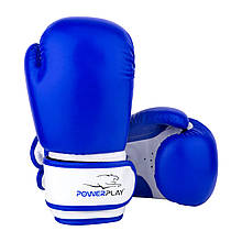 Боксерські рукавиці PowerPlay 3004 JR Classic Синьо-білі 6 унцій