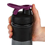 Шейкер спортивний (пляшка) BlenderBottle SportMixer Flip 20oz/590ml Black/Plum, фото 2