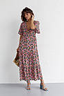 Довга сукня з оборкою та квітковим принтом, фото 8
