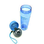 Пляшка для води CASNO 600 мл KXN-1145 Блакитна + пластиковий вінчик, фото 4