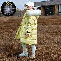 Пальто на пуху с светоотражающим принтом Iev-Style PK01 жасминовый желтый (2706551)