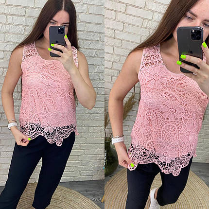 Стильна жіноча блуза, тканина "Мереживо" 48, 50, 52 розмір 48, фото 2