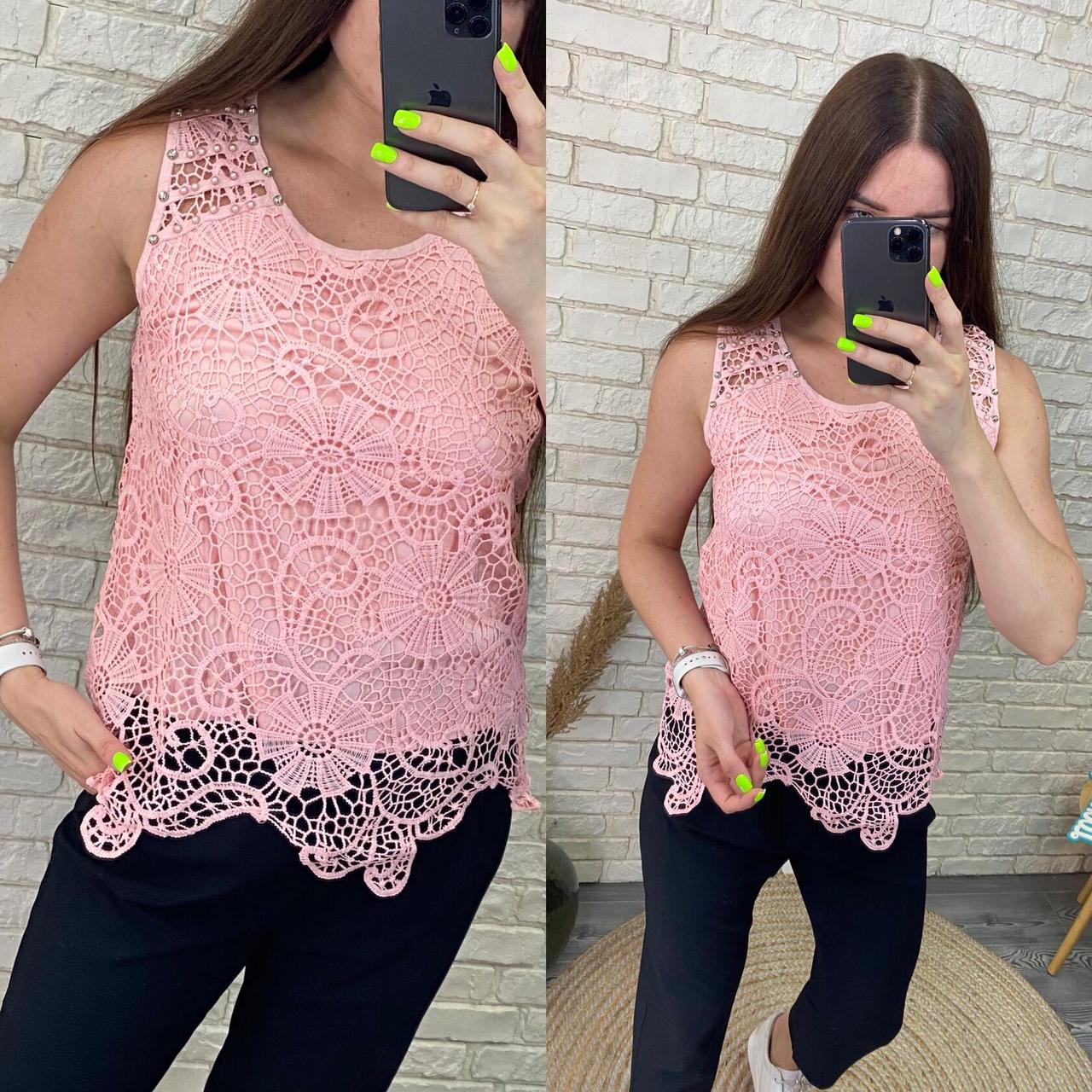 Стильна жіноча блуза, тканина "Мереживо" 48, 50, 52 розмір 48