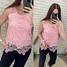 Стильна жіноча блуза, тканина "Мереживо" 48, 50, 52 розмір 48