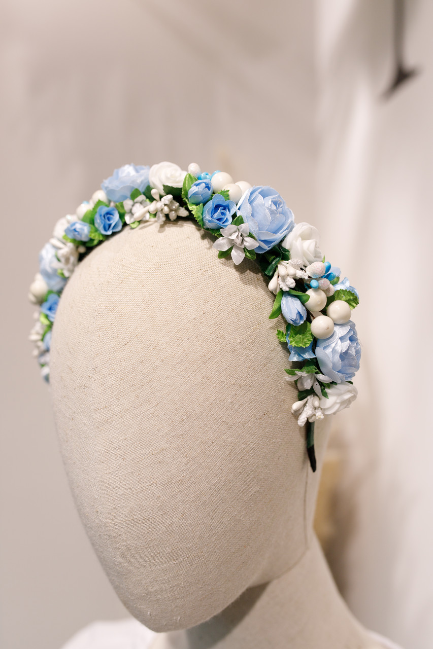 Обруч "Трояндочки" блакитний