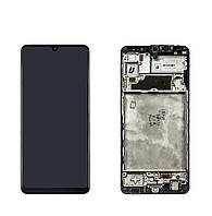 Дисплей модуль Samsung SM А225 OLED А22 Black 2021 в сборе с рамкой