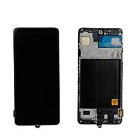 Дисплей модуль Samsung SM А515 OLED А51 Black 2020 (оригинальный размер матрицы) в сборе с рамкой