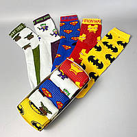 Носки с прикольными принтами. Мужские прикольные носки супергерой. Подарочные наборы носков в коробке 5 пар