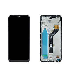 Дисплей Tecno Spark 6 Go (KE5) модуль в зборі з рамкою, чорний, оригінал