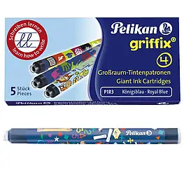 Чорнильні картриджі Pelikan 4001 Griffix Royal Blue сині що стираються (10 шт.)