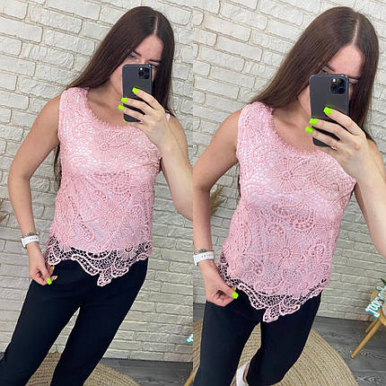 Стильна жіноча блуза, тканина "Мереживо" 48, 50, 52 розмір 48, фото 1