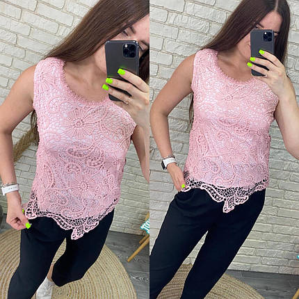 Стильна жіноча блуза, тканина "Мереживо" 48, 50, 52 розмір 48, фото 2